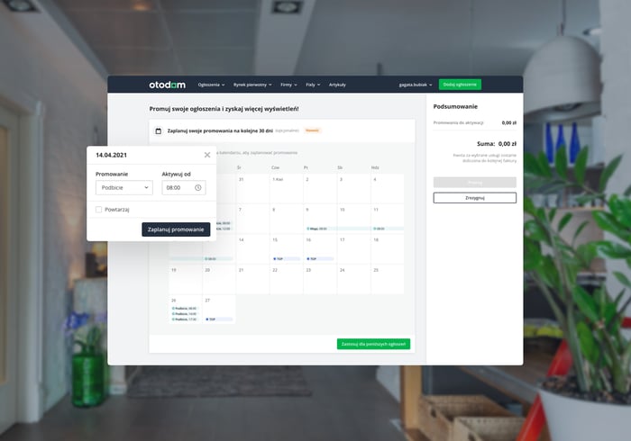 Otodom app calendar 